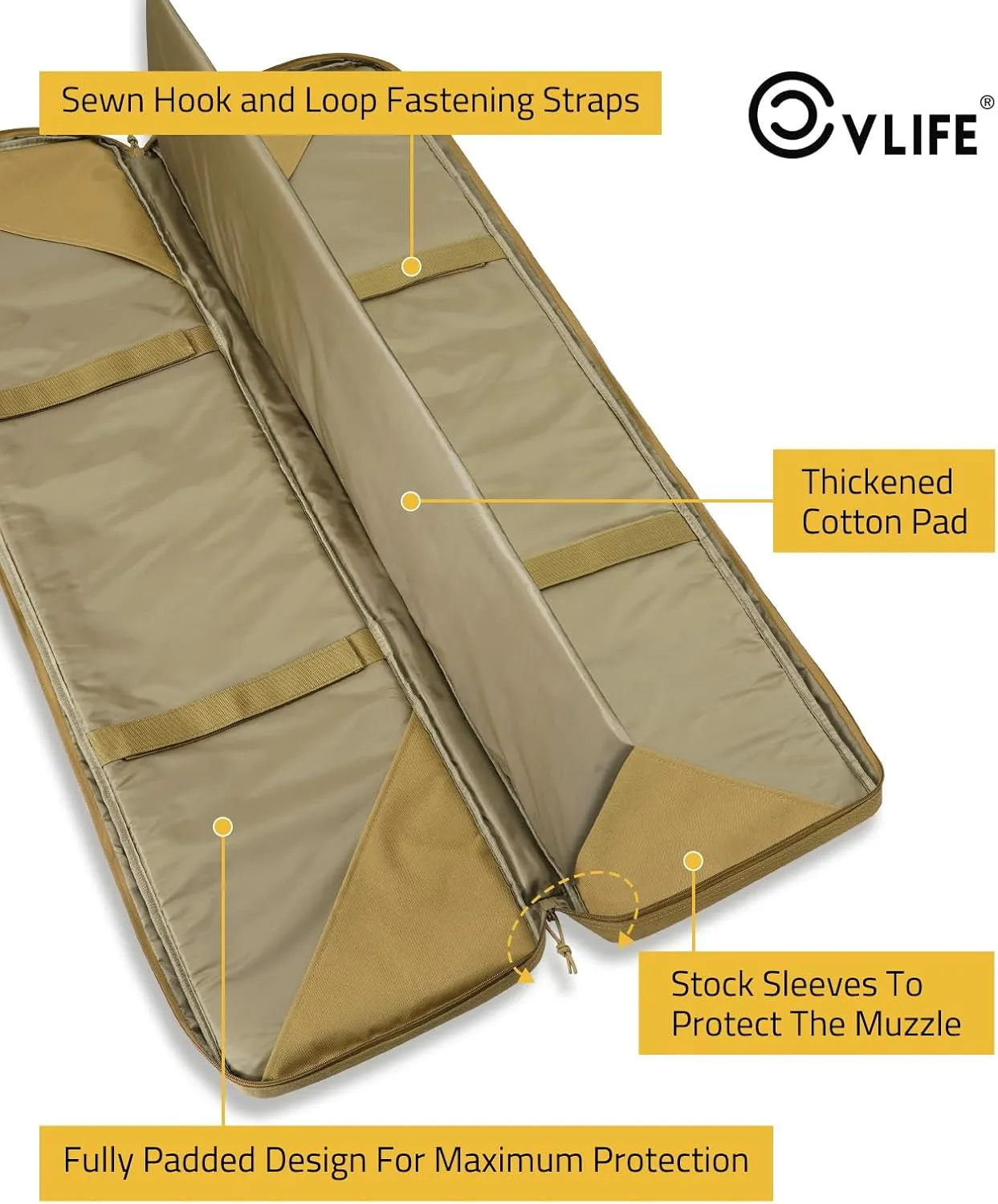 CVLIFE 36" 42" 46" Soft Rifle Case Tactical Double Long Gun Bag,with Lockable Zipper and Backpack Strap,Rifle Backpack Rifle Bag Gun Case for Outdoor Hunting Shooting Range