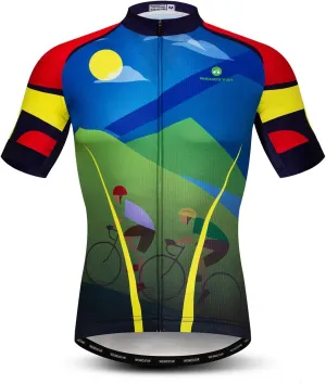 Cycling Jerseys Men,Mountain Bike Jersey Summer Short Sleeve Breathable Bicycle Tops Riding Bike Shirts Quick Dry