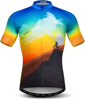 Cycling Jerseys Men,Mountain Bike Jersey Summer Short Sleeve Breathable Bicycle Tops Riding Bike Shirts Quick Dry