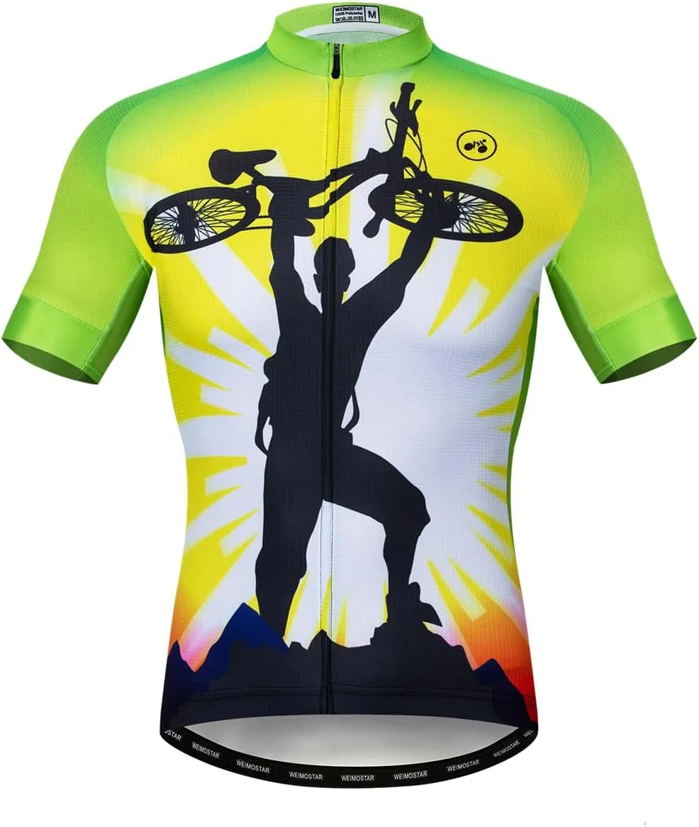 Cycling Jerseys Men,Mountain Bike Jersey Summer Short Sleeve Breathable Bicycle Tops Riding Bike Shirts Quick Dry