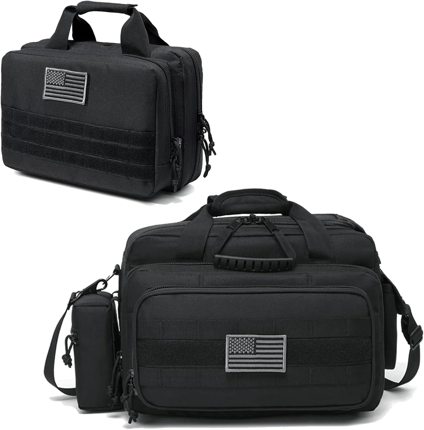 DBTAC Pistol Handbag XS for 1~2 Pistol (Black)   Range Bag Medium for 2~4 Pistol (Black), Lockable Zipper, Durable Material, Compact Design
