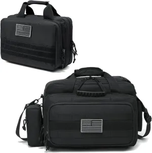 DBTAC Pistol Handbag XS for 1~2 Pistol (Black)   Range Bag Medium for 2~4 Pistol (Black), Lockable Zipper, Durable Material, Compact Design