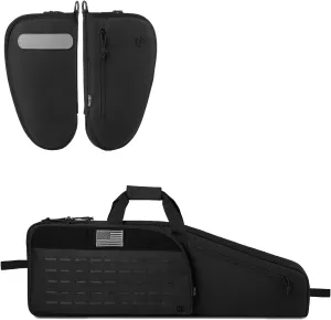 DBTAC Single Padded Pistol Bag Large (Black)   Single Rifle Bag 35" (Black), Lockable Zipper, Durable Material, Compact Design