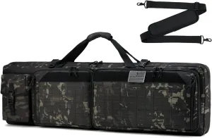 DBTAC Urban Classic Tactical Double Long Gun Bag Soft Rifle Case Pistol Transportation Case w/Backpack Strap for Range Shooting Outdoor Hunting | 32" 36" 42" 48"
