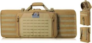 DBTAC Urban Classic Tactical Double Long Gun Bag Soft Rifle Case Pistol Transportation Case w/Backpack Strap for Range Shooting Outdoor Hunting | 32" 36" 42" 48"