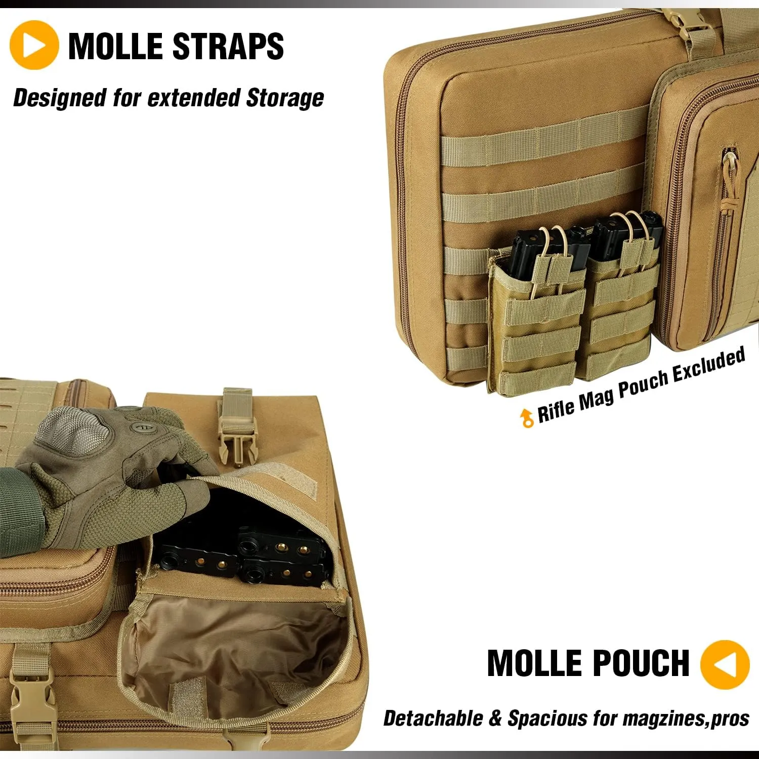 DBTAC Urban Classic Tactical Double Long Gun Bag Soft Rifle Case Pistol Transportation Case w/Backpack Strap for Range Shooting Outdoor Hunting | 32" 36" 42" 48"
