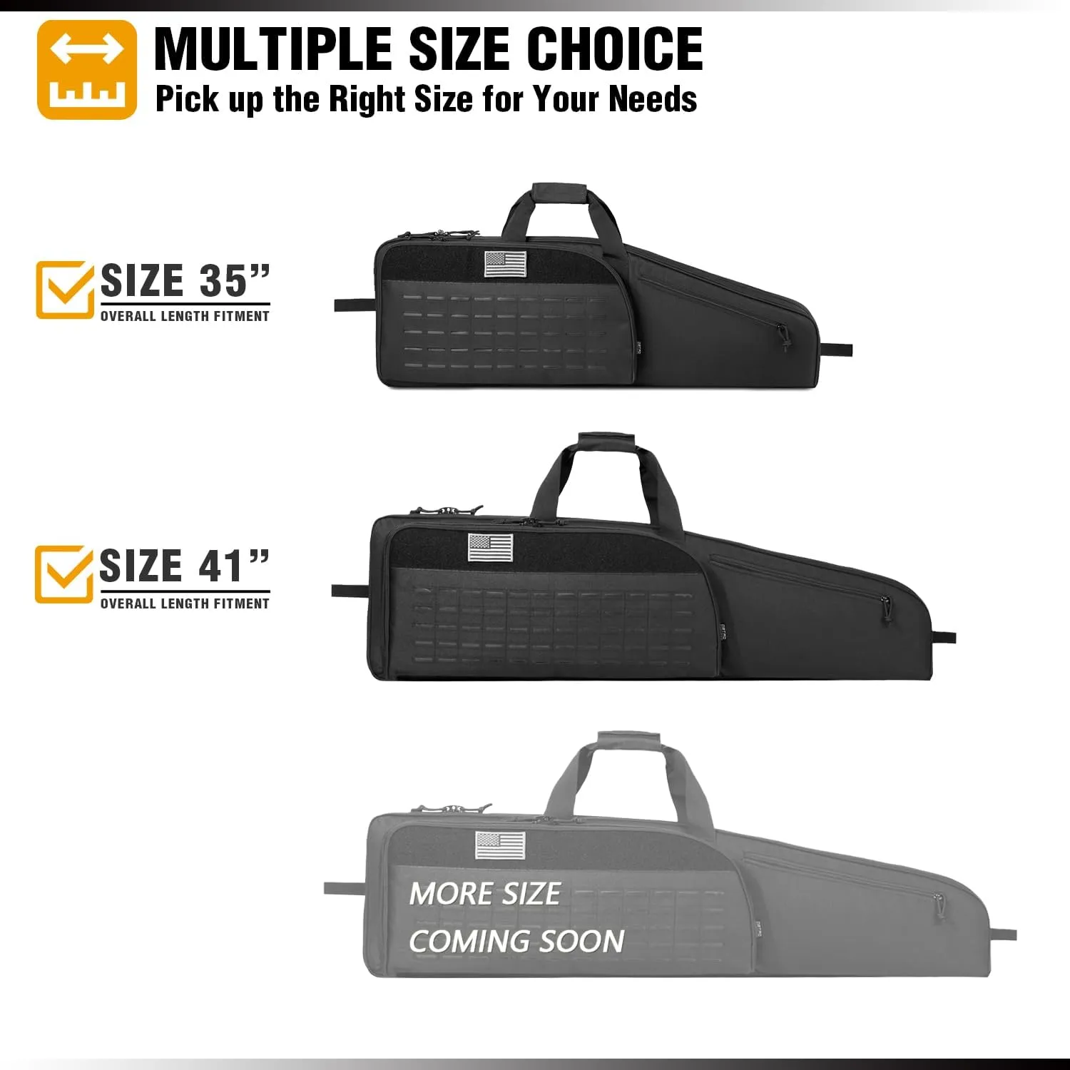 DBTAC Urban Classic Tactical Single Scoped Long Gun Bag Soft Rifle Case for Shooting Range Outdoor Hunting | US Flag Patch   Universal Gun Holder Included | 35" 41"