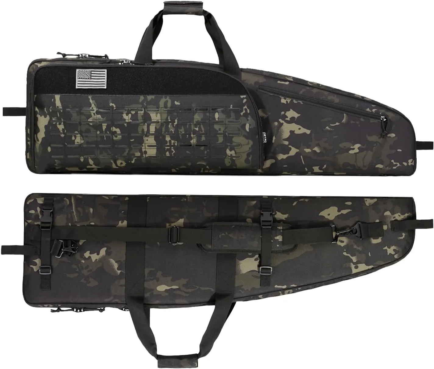 DBTAC Urban Classic Tactical Single Scoped Long Gun Bag Soft Rifle Case for Shooting Range Outdoor Hunting | US Flag Patch   Universal Gun Holder Included | 35" 41"