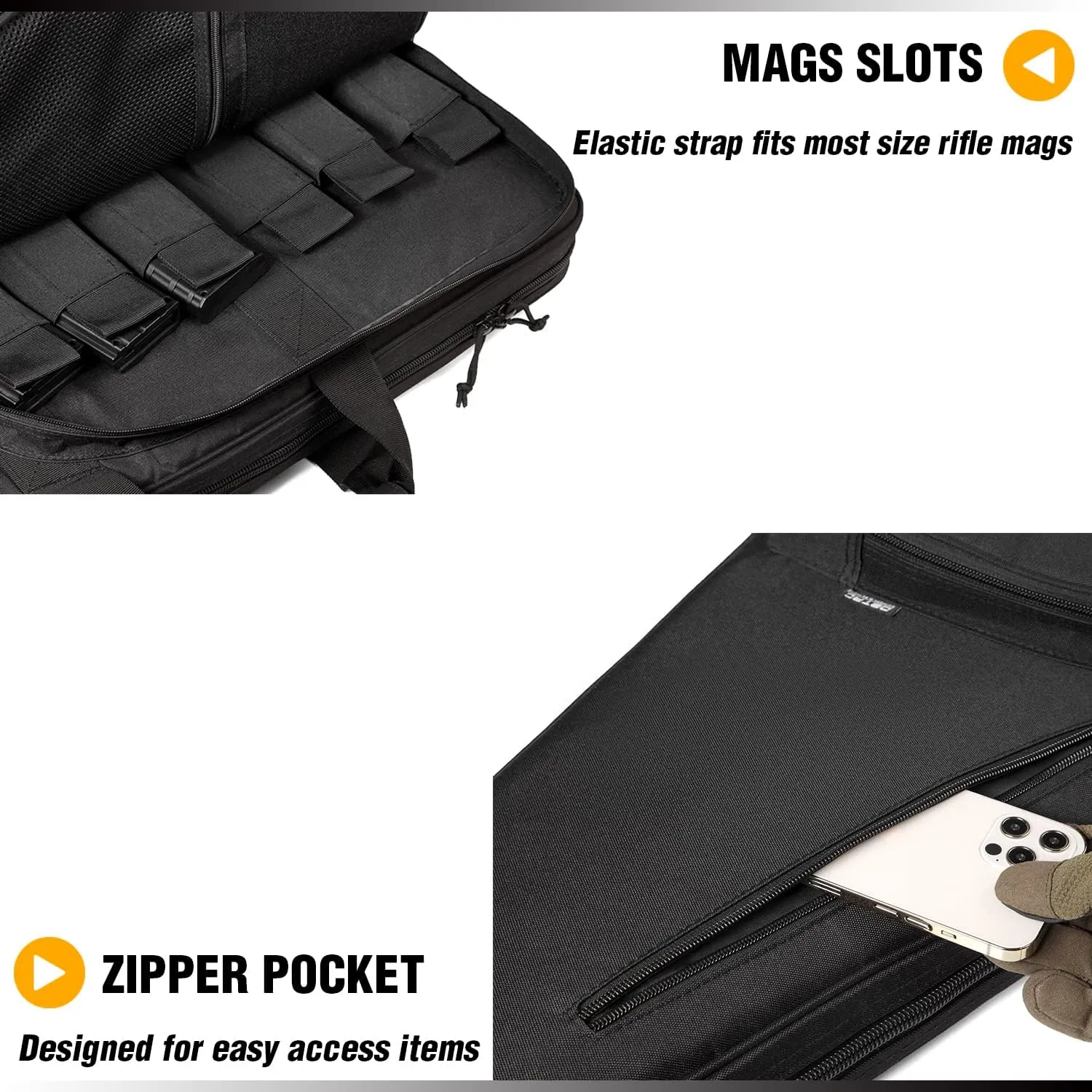 DBTAC Urban Classic Tactical Single Scoped Long Gun Bag Soft Rifle Case for Shooting Range Outdoor Hunting | US Flag Patch   Universal Gun Holder Included | 35" 41"