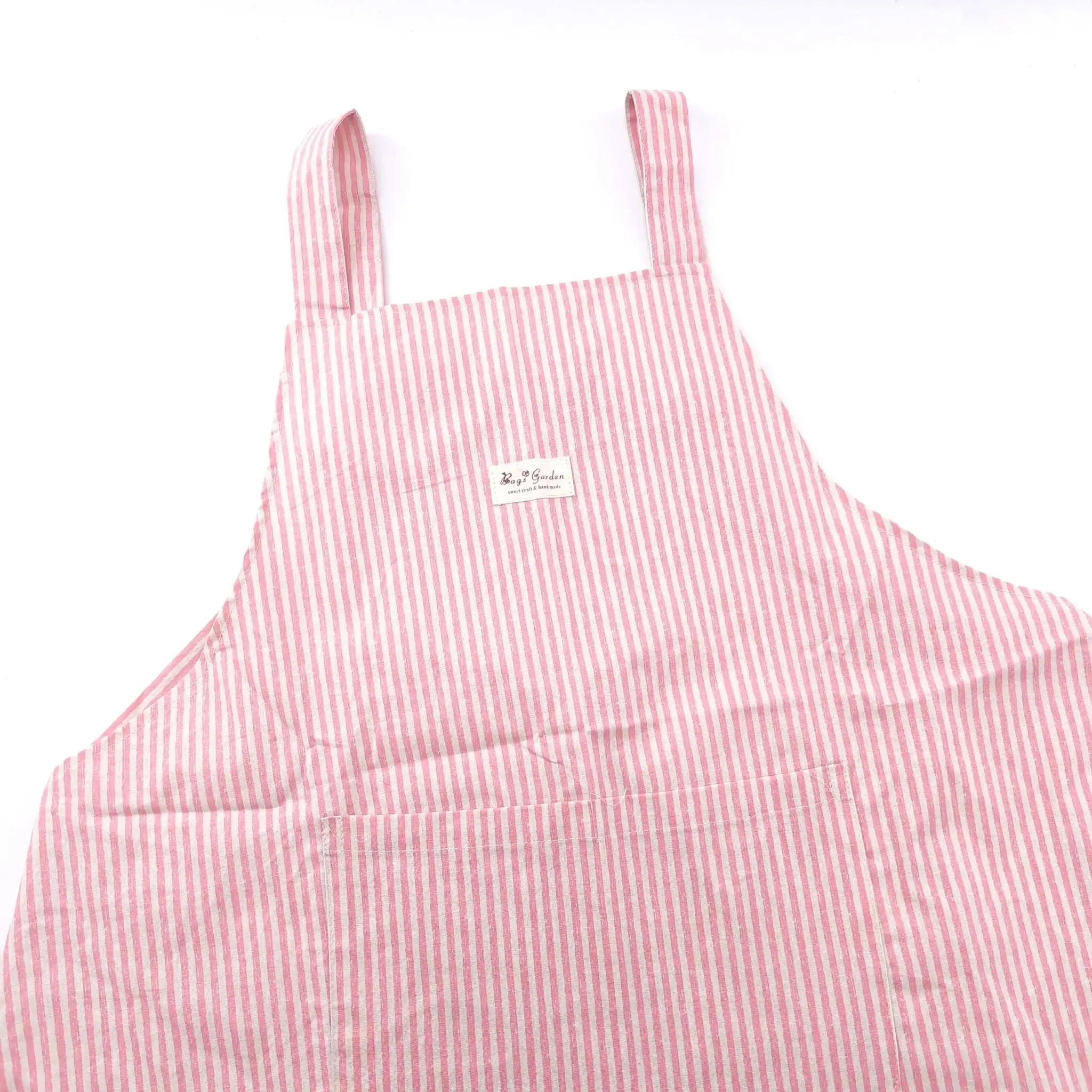 Delantal algodón Rayas Rosa Bags Garden