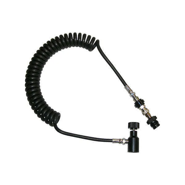 Deluxe CO2 HPA Air Tank Coiled Remote Hose Set   Bleed Quick Disconnect