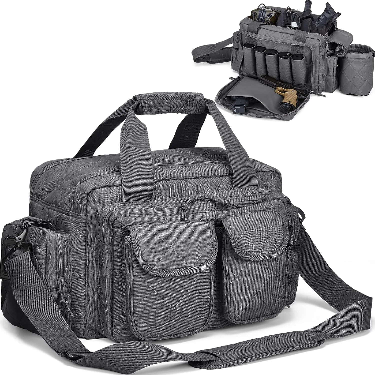 Deluxe Pistol Range Bag - Soft Handgun Cases for Shooting & Hunting Can Hold 3-5 Guns and Ammos