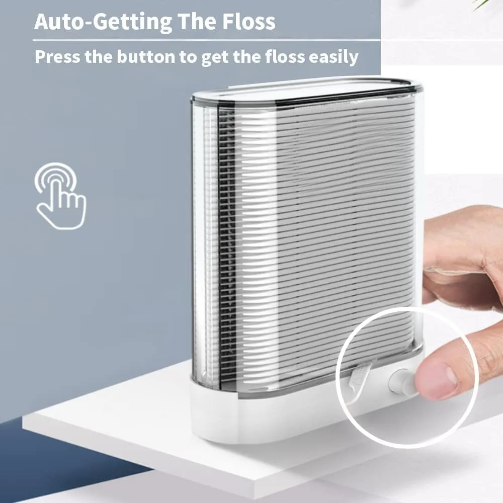 Dental Floss Holder Pop-up Floss Box Automatic Tooth Picks Flossers Dispenser Portable Tooth Picks Flosser Box and Flossers for Adults Floss Pick Holder,with Refill and Travel Case