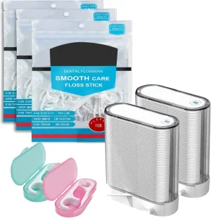Dental Floss Holder Pop-up Floss Box Automatic Tooth Picks Flossers Dispenser Portable Tooth Picks Flosser Box and Flossers for Adults Floss Pick Holder,with Refill and Travel Case