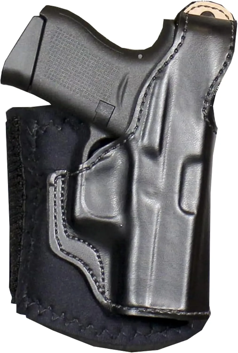 DeSantis Die Hard Ankle Rig, Concealed Ankle Holster, Leather Lined Holster with Thumb Break, Neoprene Leg Band, Fits GLOCK 43, 43X, Unisex, Right-Hand Draw, Black
