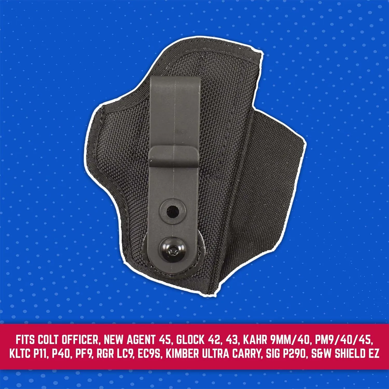 DeSantis Tuck-This II - IWB Gun Holster for Men and Women, Concealed Carry for Pistols, Ambidextrous, Made with 1050D Black Ballistic Nylon, Adjustable Belt Tab