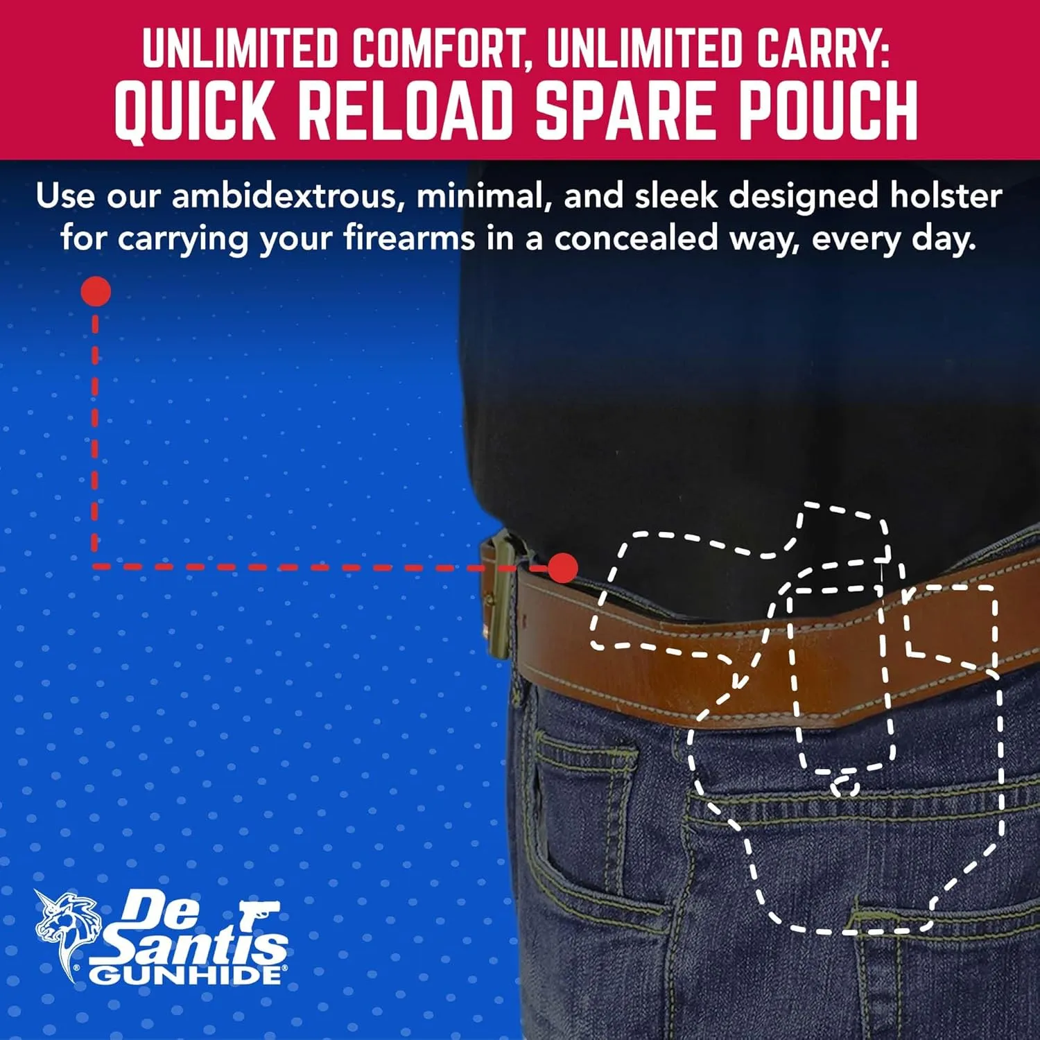 DeSantis Tuck-This II - IWB Gun Holster for Men and Women, Concealed Carry for Pistols, Ambidextrous, Made with 1050D Black Ballistic Nylon, Adjustable Belt Tab