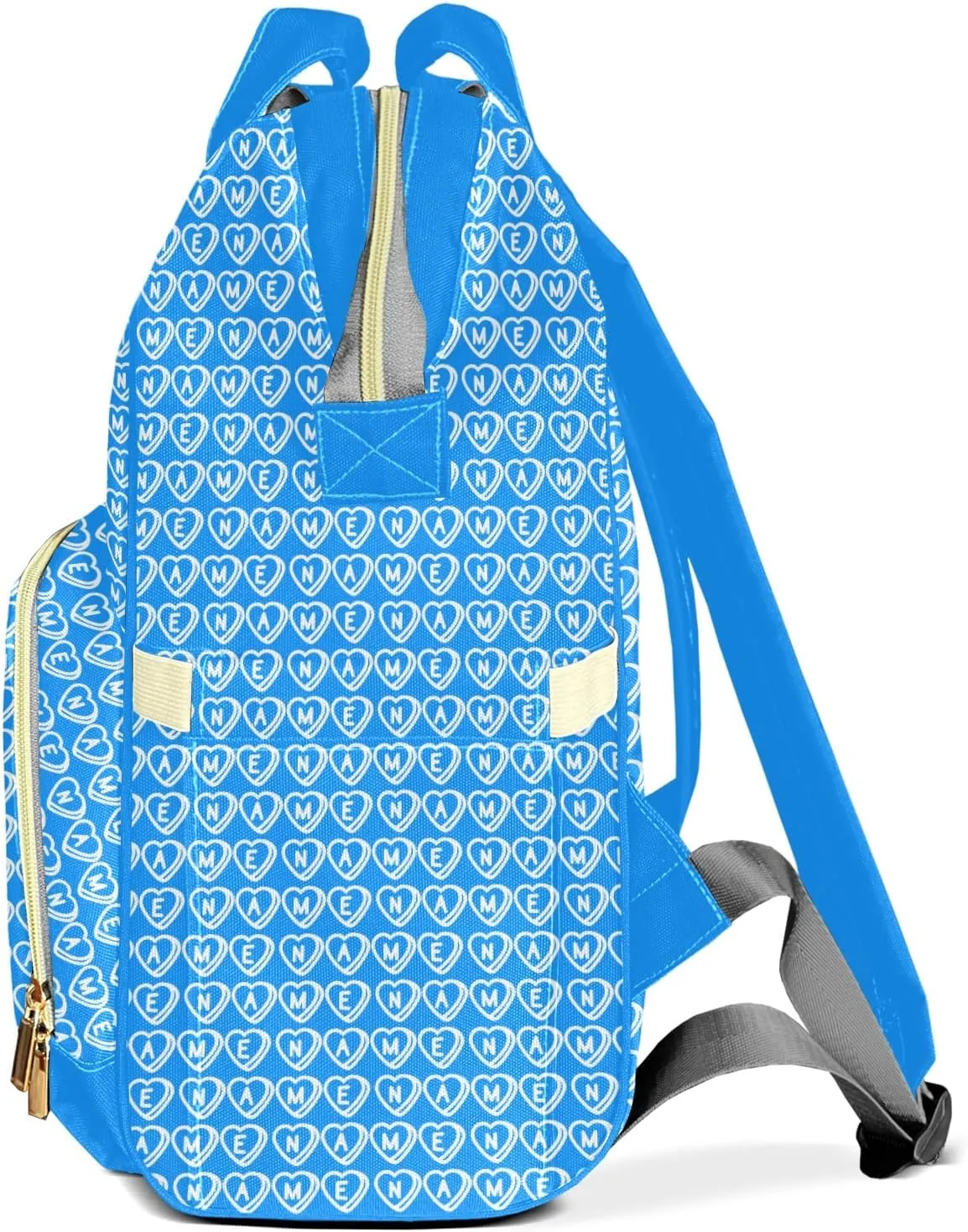 Diaper Bags Blue Tote Bags Backpack with Name Mommy Nursing Bags Gifts for Women Men