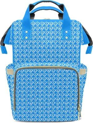 Diaper Bags Blue Tote Bags Backpack with Name Mommy Nursing Bags Gifts for Women Men