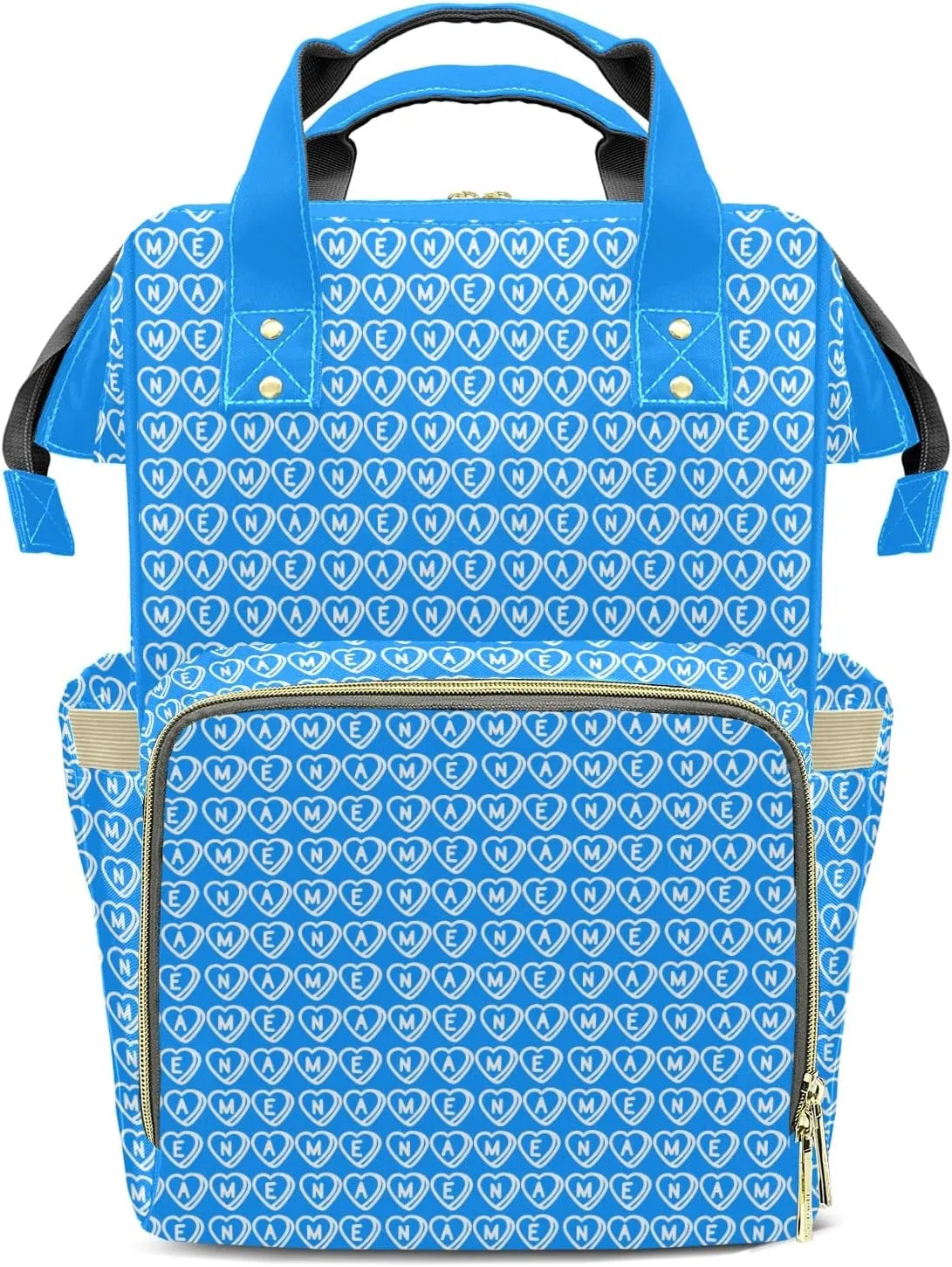 Diaper Bags Blue Tote Bags Backpack with Name Mommy Nursing Bags Gifts for Women Men