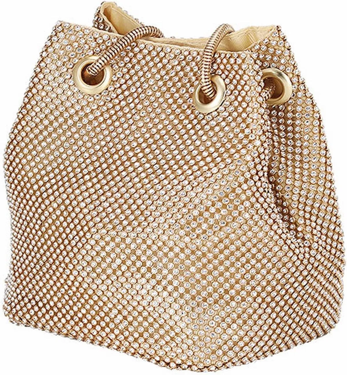 Dinner Party Bag Female Banquet Bag Dress Cheongsam Hold Bags Single Shoulder Crossbody Bags Diamond (Gold, One Size)