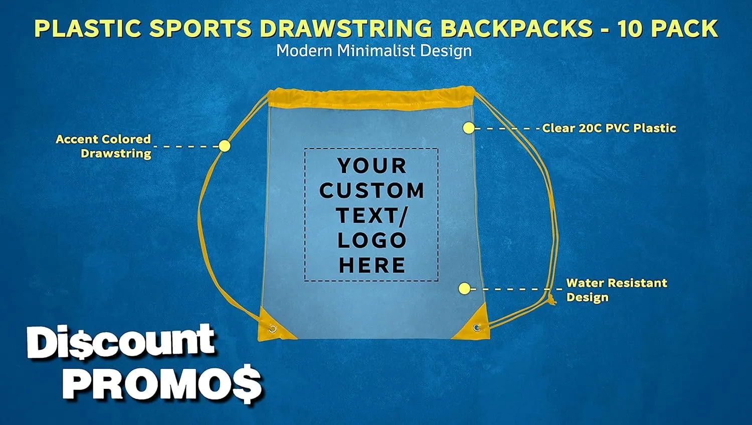 DISCOUNT PROMOS Plastic Drawstring Backpacks