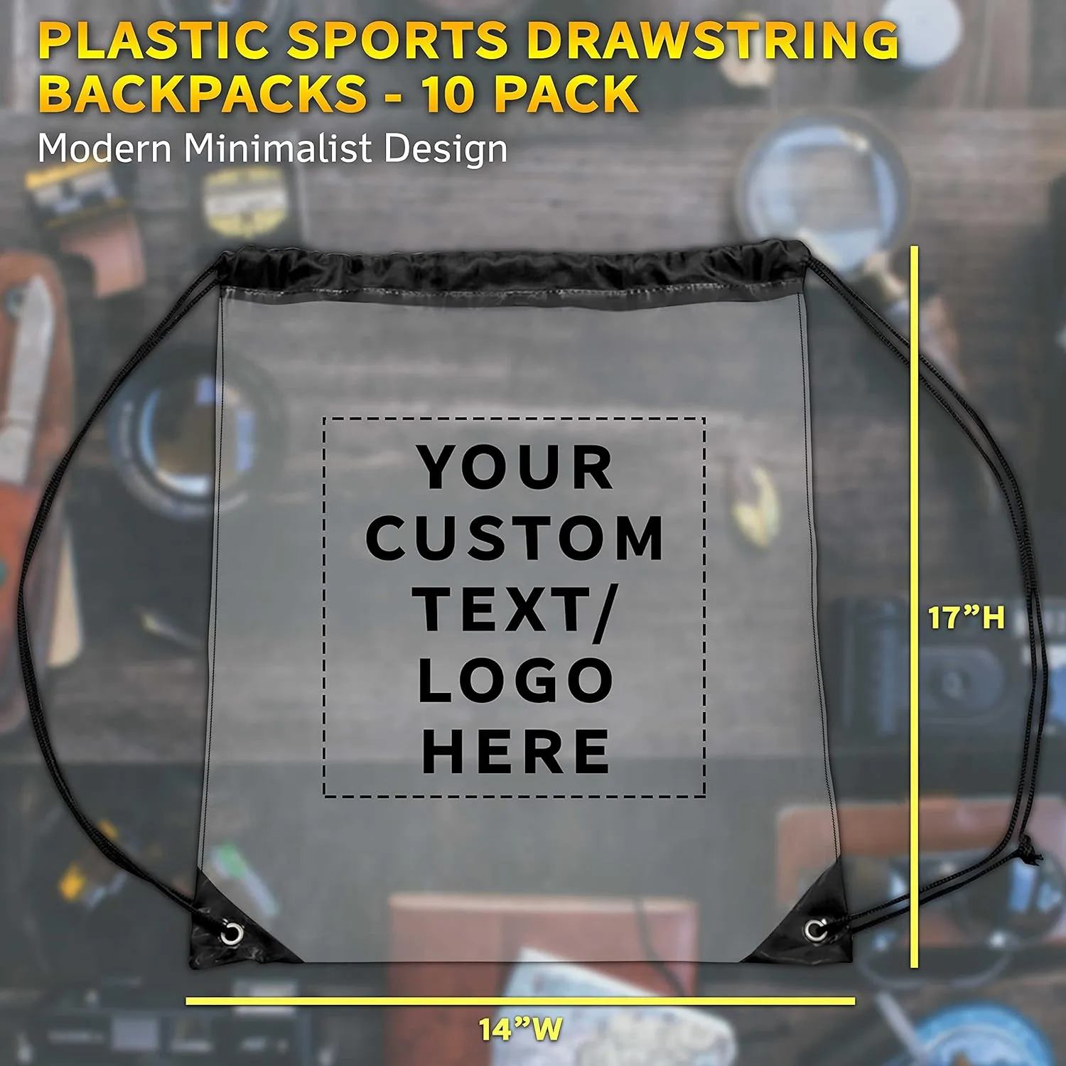DISCOUNT PROMOS Plastic Drawstring Backpacks