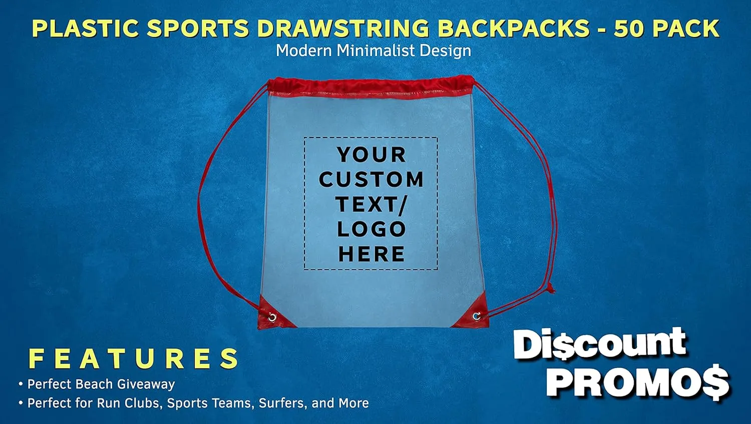 DISCOUNT PROMOS Plastic Drawstring Backpacks