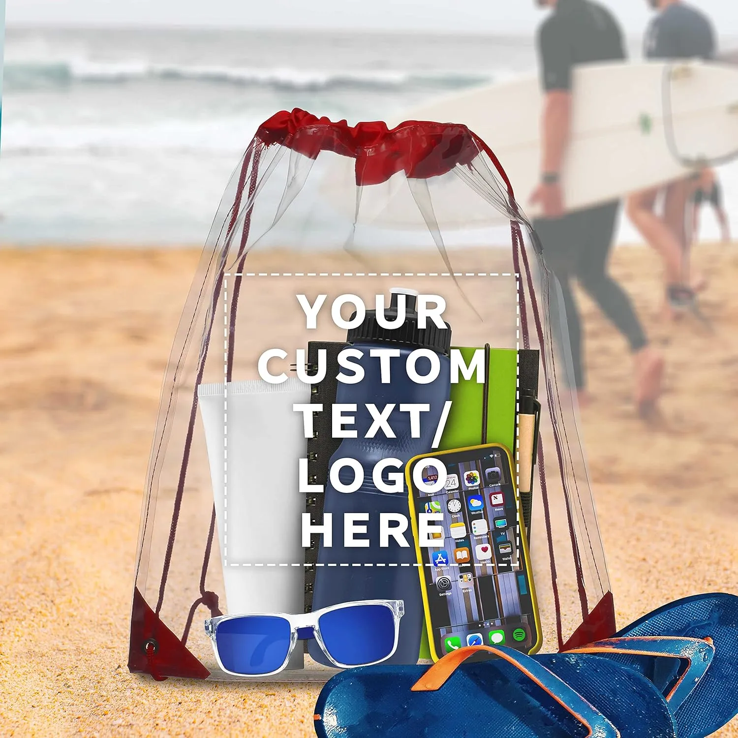 DISCOUNT PROMOS Plastic Drawstring Backpacks