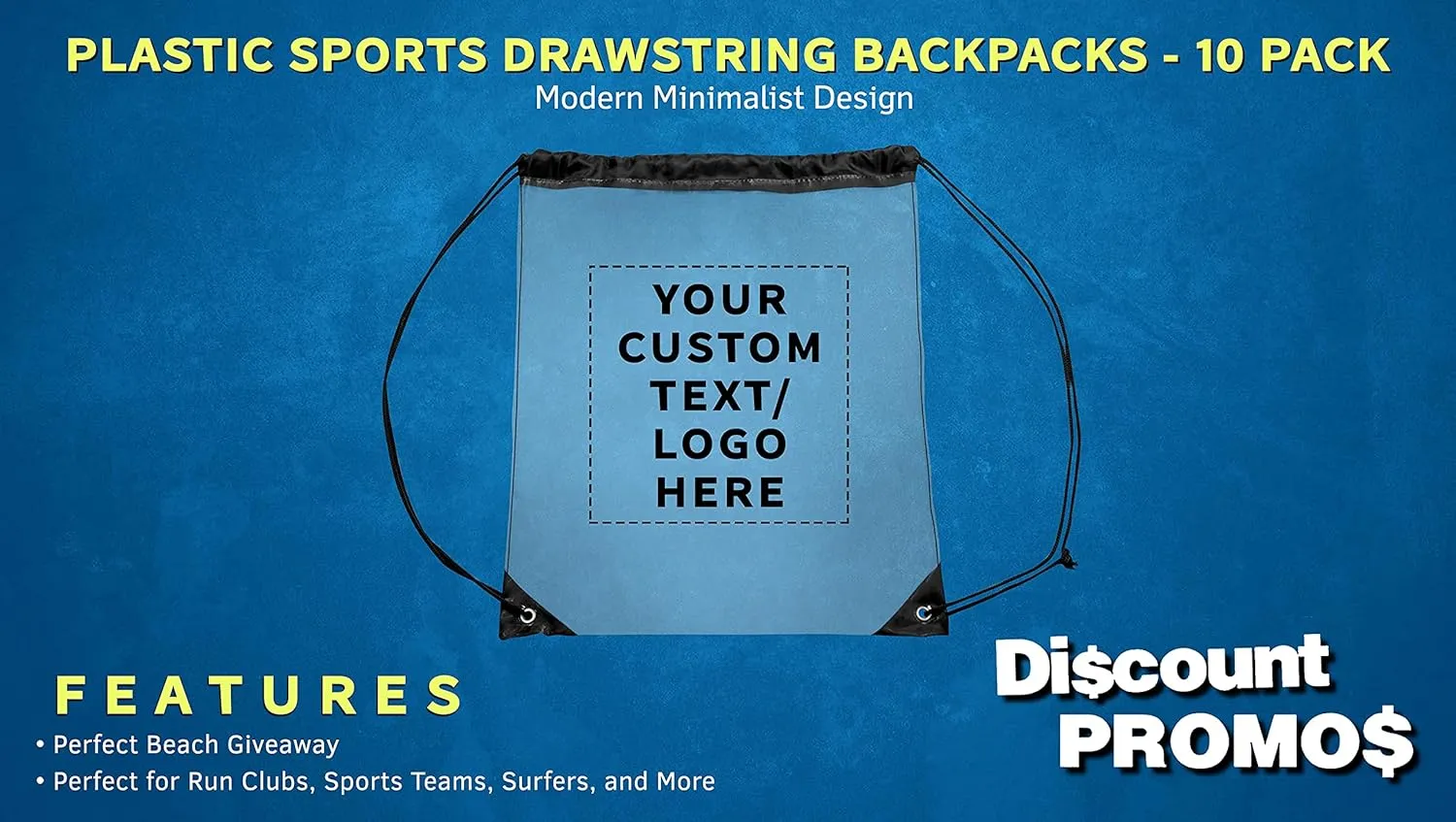 DISCOUNT PROMOS Plastic Drawstring Backpacks