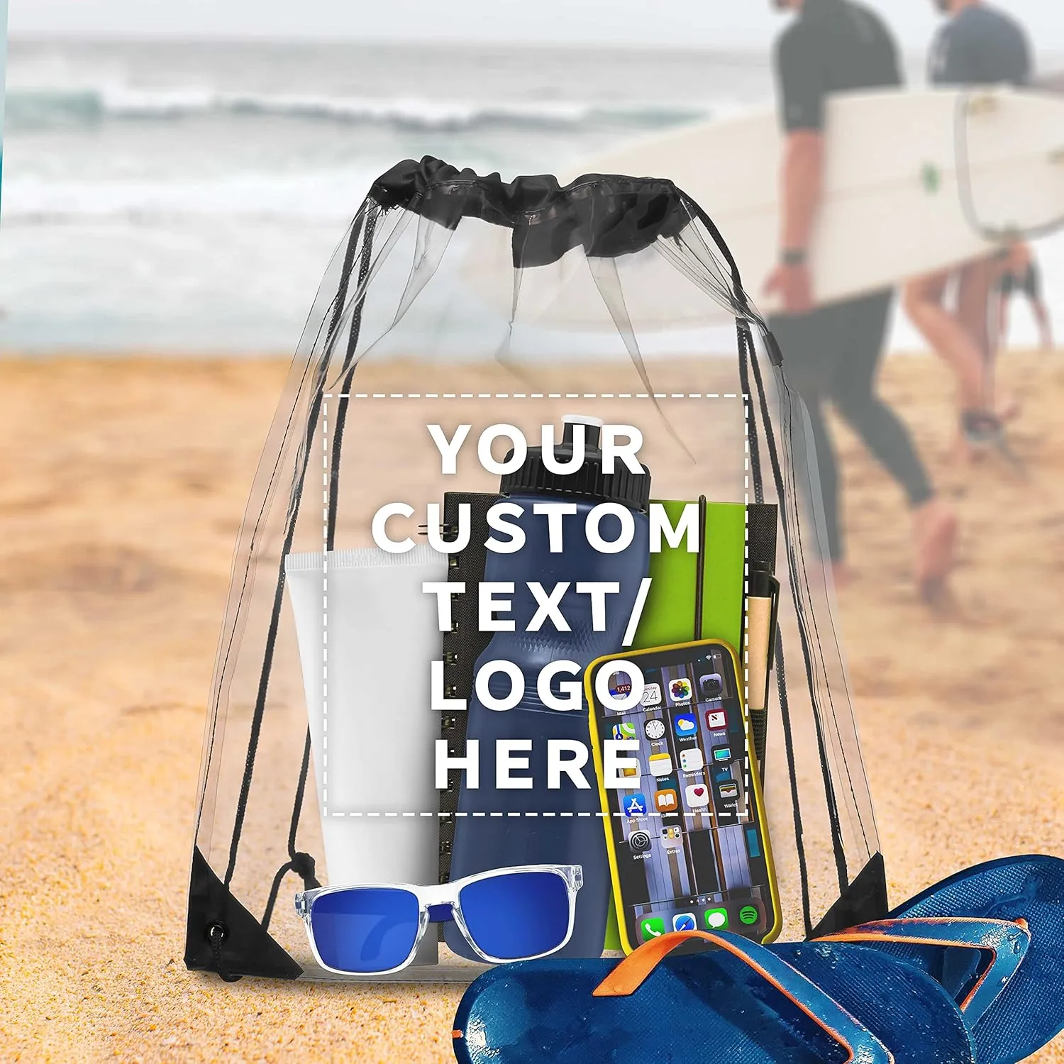 DISCOUNT PROMOS Plastic Drawstring Backpacks