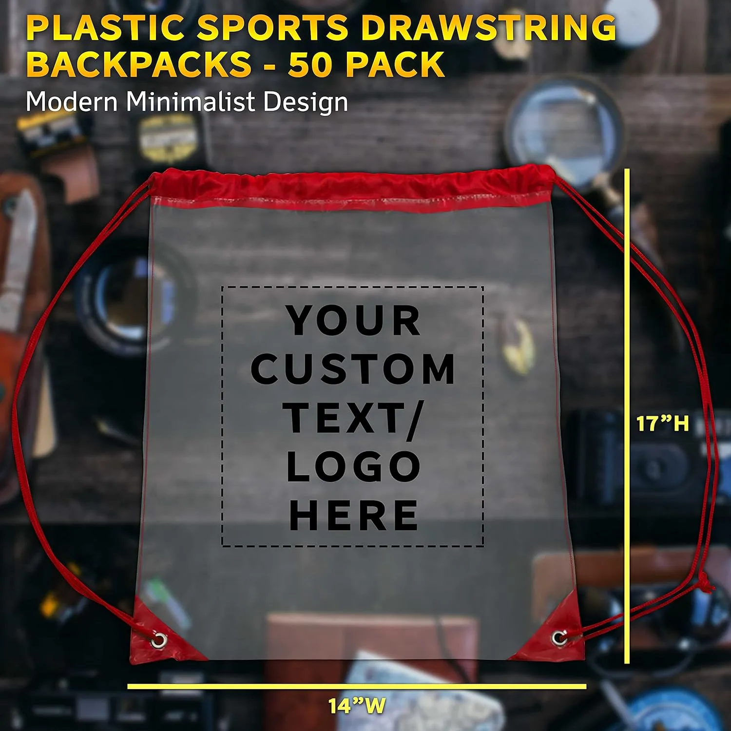DISCOUNT PROMOS Plastic Drawstring Backpacks