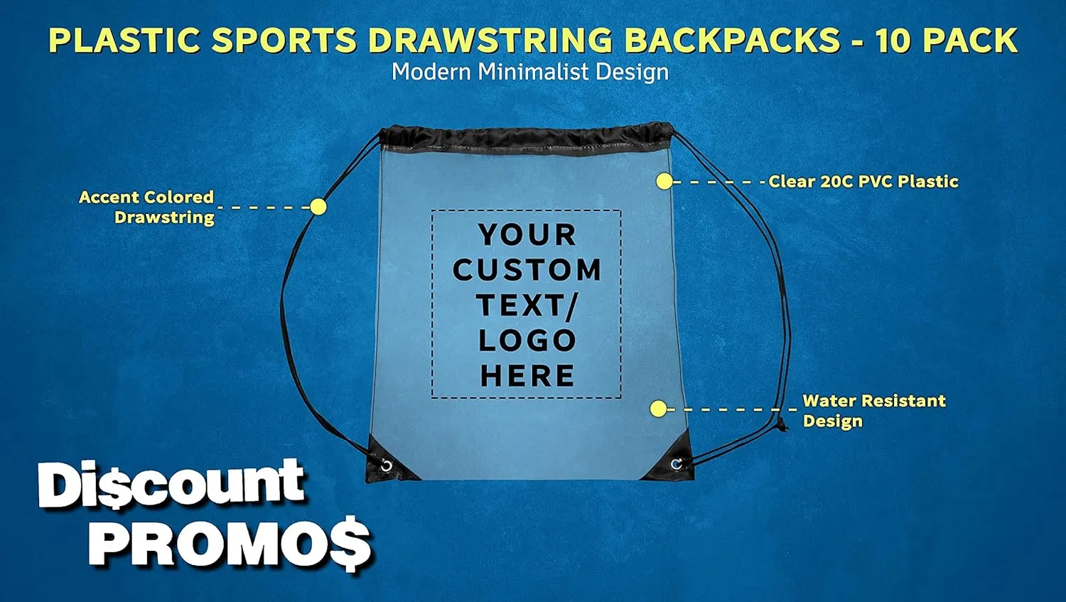 DISCOUNT PROMOS Plastic Drawstring Backpacks