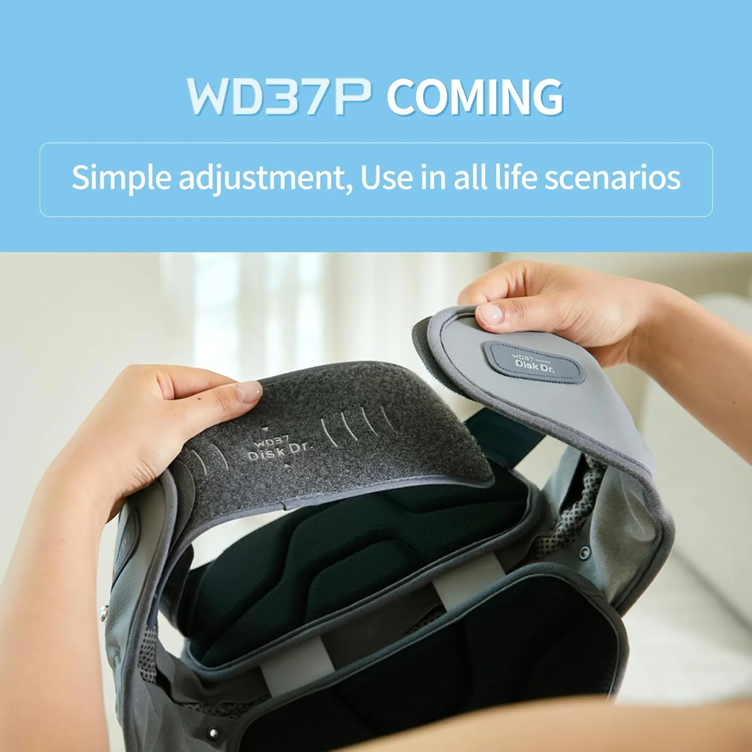 Disk Dr. Decompression Back Belt WD37P, Back Support Brace W. Air Column Traction 3.0 & Removable Back Support Plate, Decompression Back Stretcher For Lower Back Pain, Home/Work/Sport/Travel/Medical(2XL)