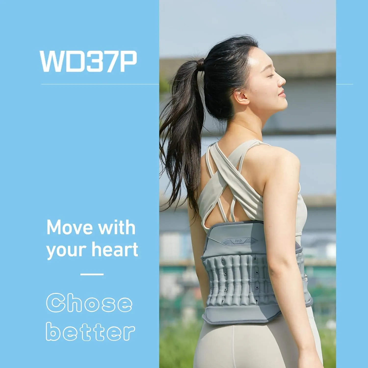 Disk Dr. Decompression Back Belt WD37P, Back Support Brace W. Air Column Traction 3.0 & Removable Back Support Plate, Decompression Back Stretcher For Lower Back Pain, Home/Work/Sport/Travel/Medical(2XL)