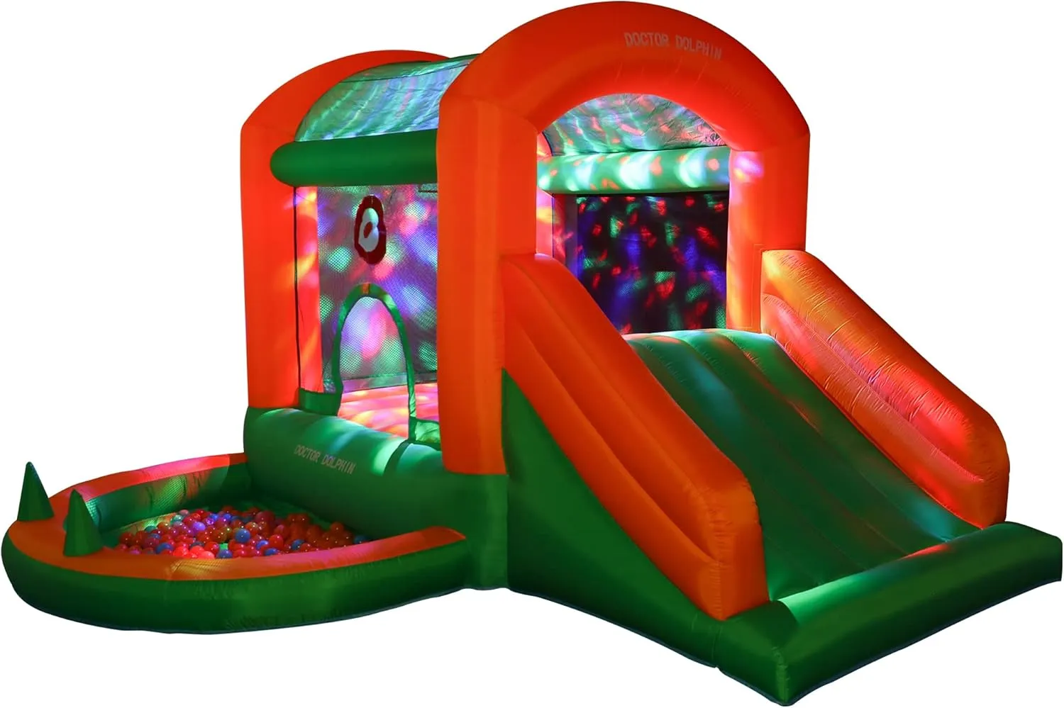 Doctor Dolphin Inflatable Bounce House Kids Bouncy Castle with Party Light for Indoor or Outdoor