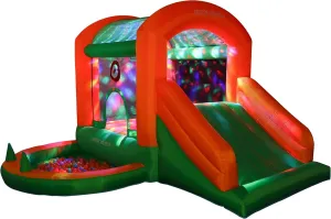 Doctor Dolphin Inflatable Bounce House Kids Bouncy Castle with Party Light for Indoor or Outdoor