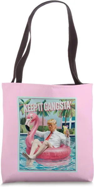 Donald Trump Funny Pink Flamingo Inflatable Float Pool Toy Tote Bag
