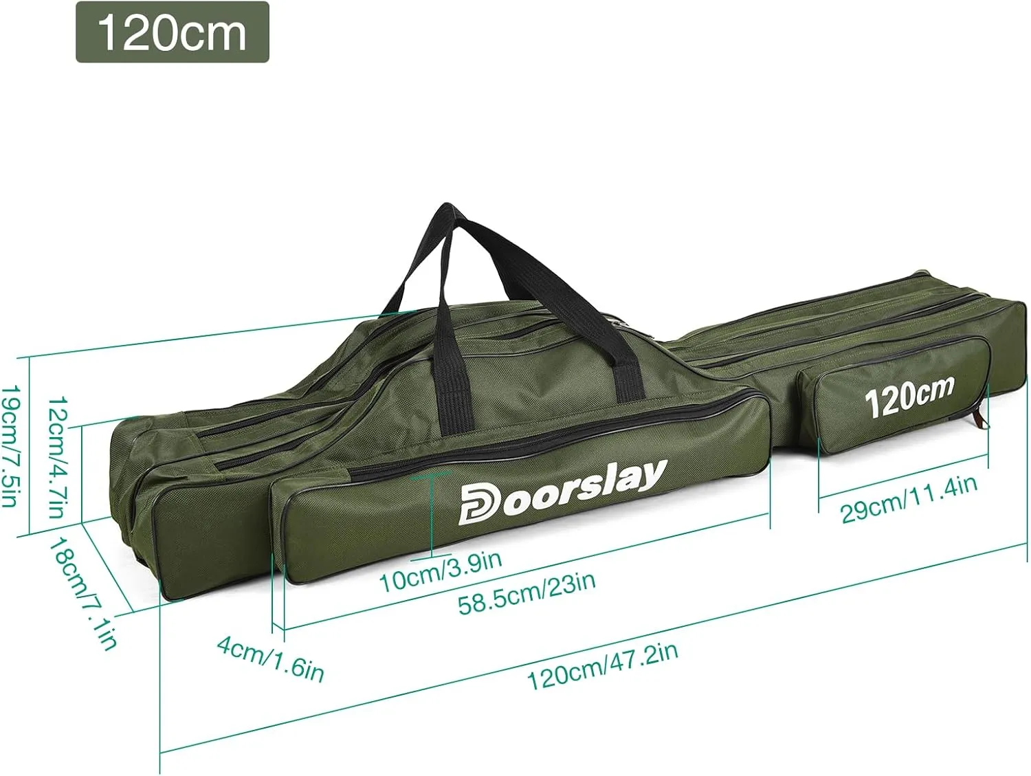 doorslay Fishing Rod Case Three Layers Fishing Rod Bag Oxford Portable Folding Fishing Pole Bag Outdoor Waterproof Tackle Storage Travel Bags Carry Organizer for Fishing Camping Hiking