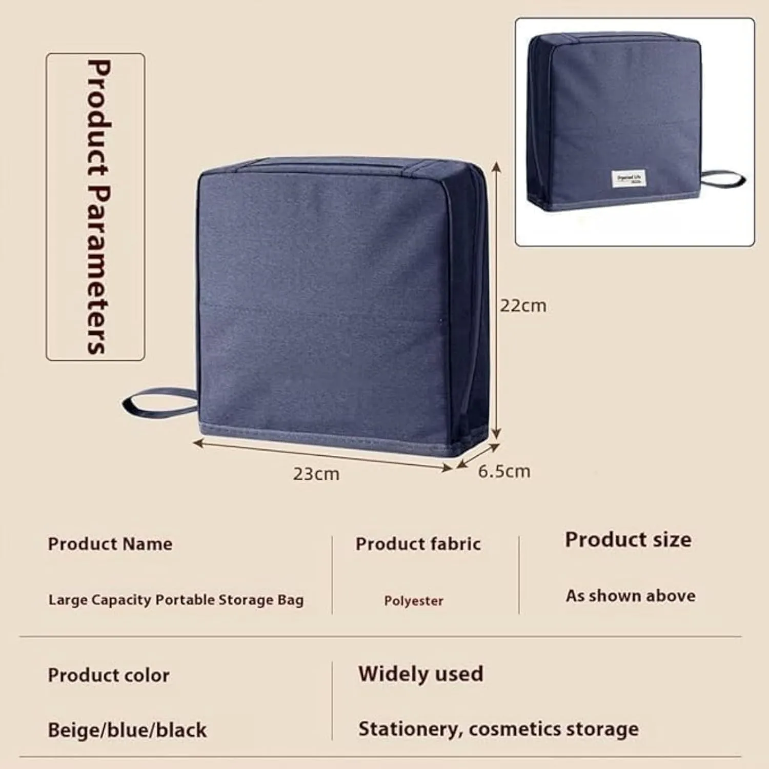 Doresty Makeup Bag, Doresty Multi-purpose Large Capacity Oxford Cloth Standing Makeup Bag, Makeup Bags with Compartments and Handle, Portable Travel Makeup Organizer (Violet)