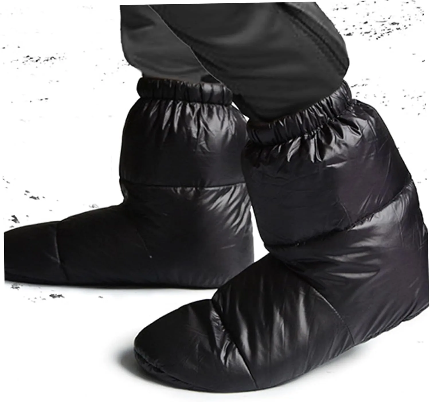 Down Booties Warm Socks for Men & Women, 1 Pair Ultralight Winter Down Booties Socks with Storage Bag, Windproof Camping Sleeping Sock, Cozy Foot Warmer for Camping(M)