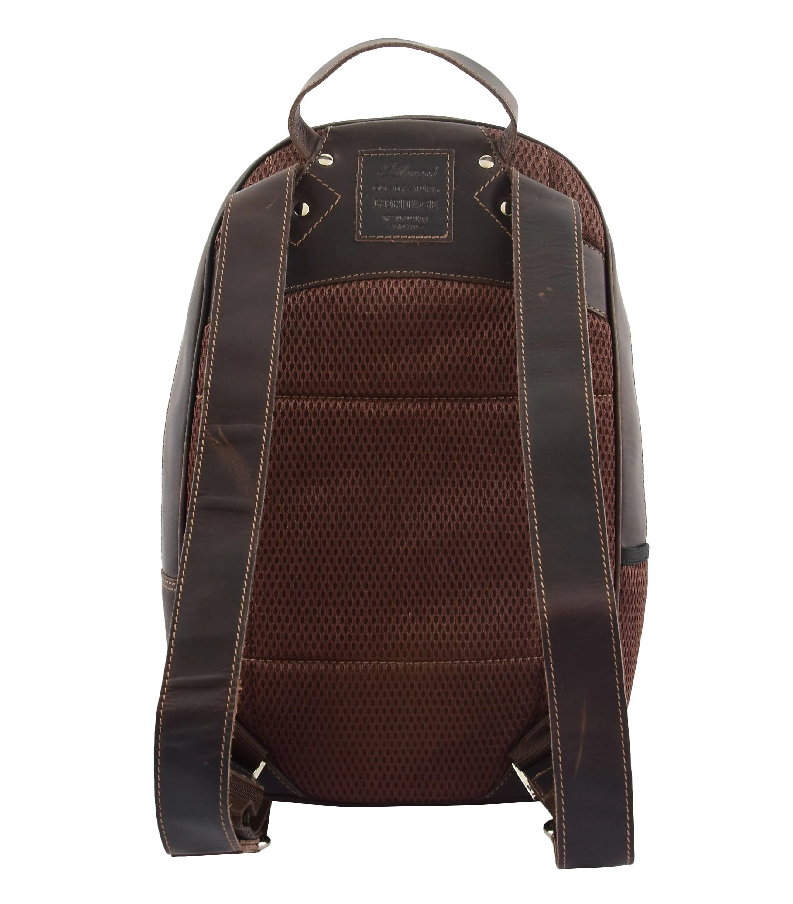 DR289 Italian Buffalo Classic Leather Simple Bag Backpack Brown