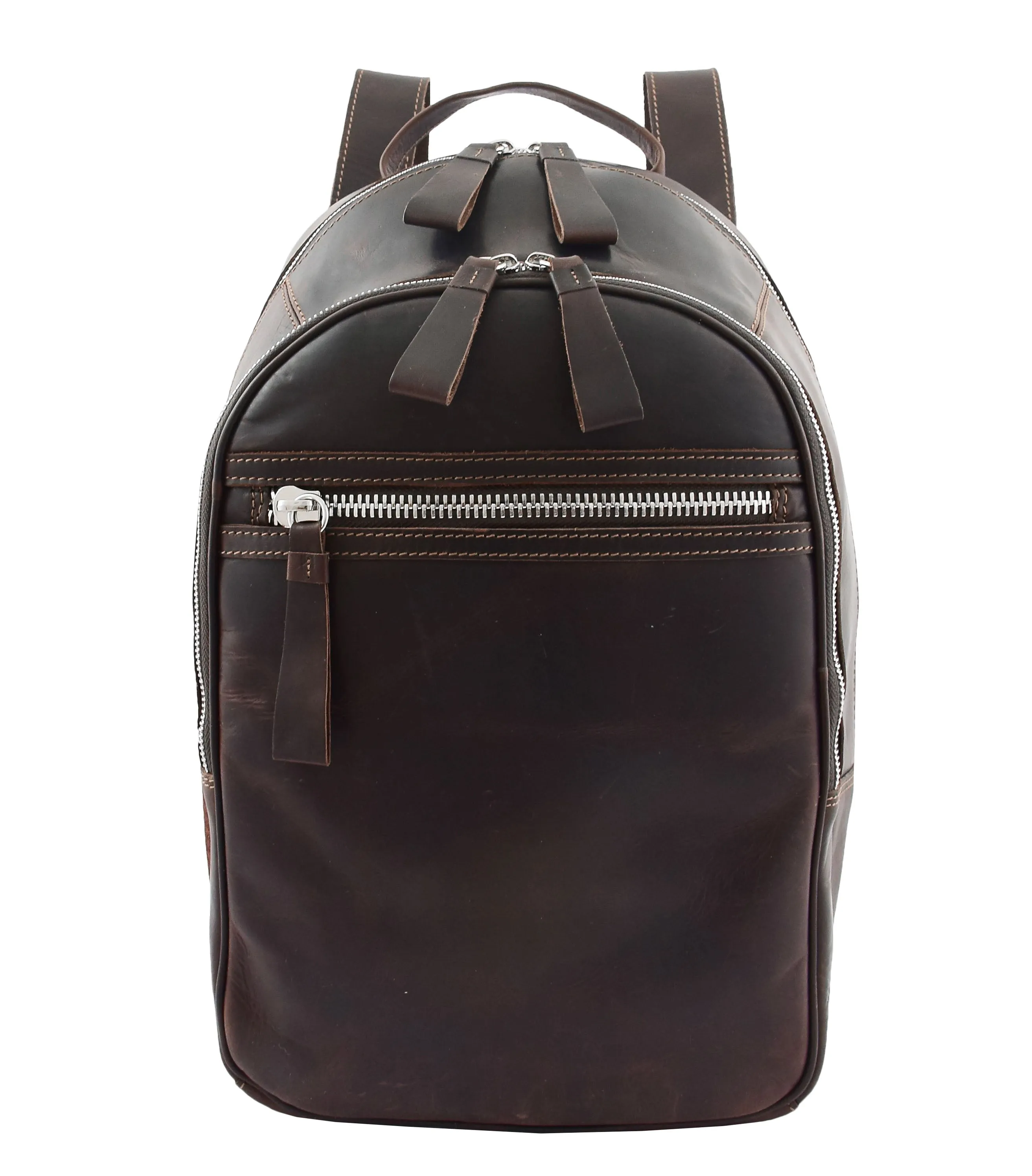 DR289 Italian Buffalo Classic Leather Simple Bag Backpack Brown