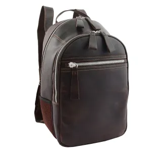 DR289 Italian Buffalo Classic Leather Simple Bag Backpack Brown