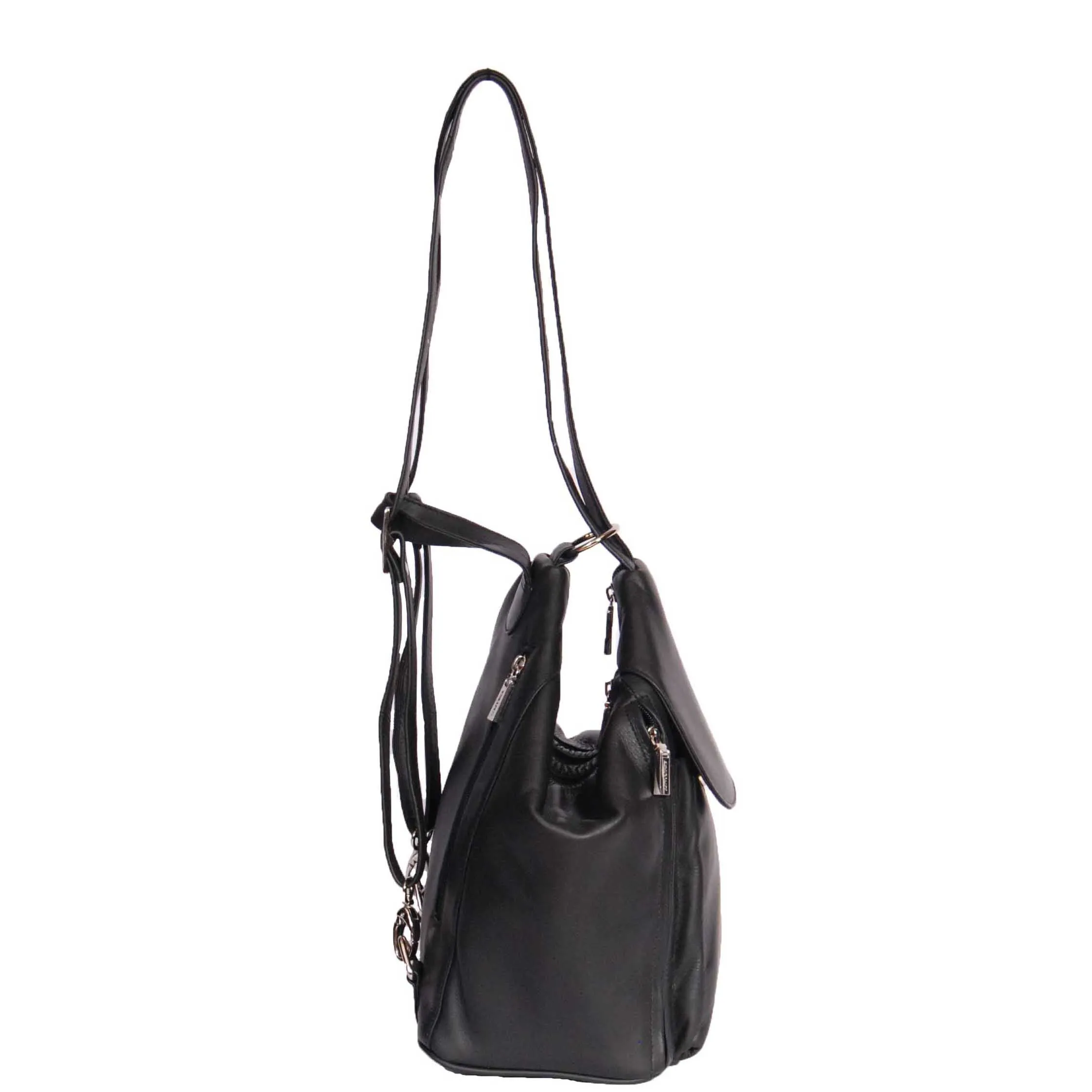 DR367 Ladies Leather Backpack Walking Bag Black