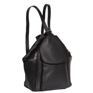 DR367 Ladies Leather Backpack Walking Bag Black