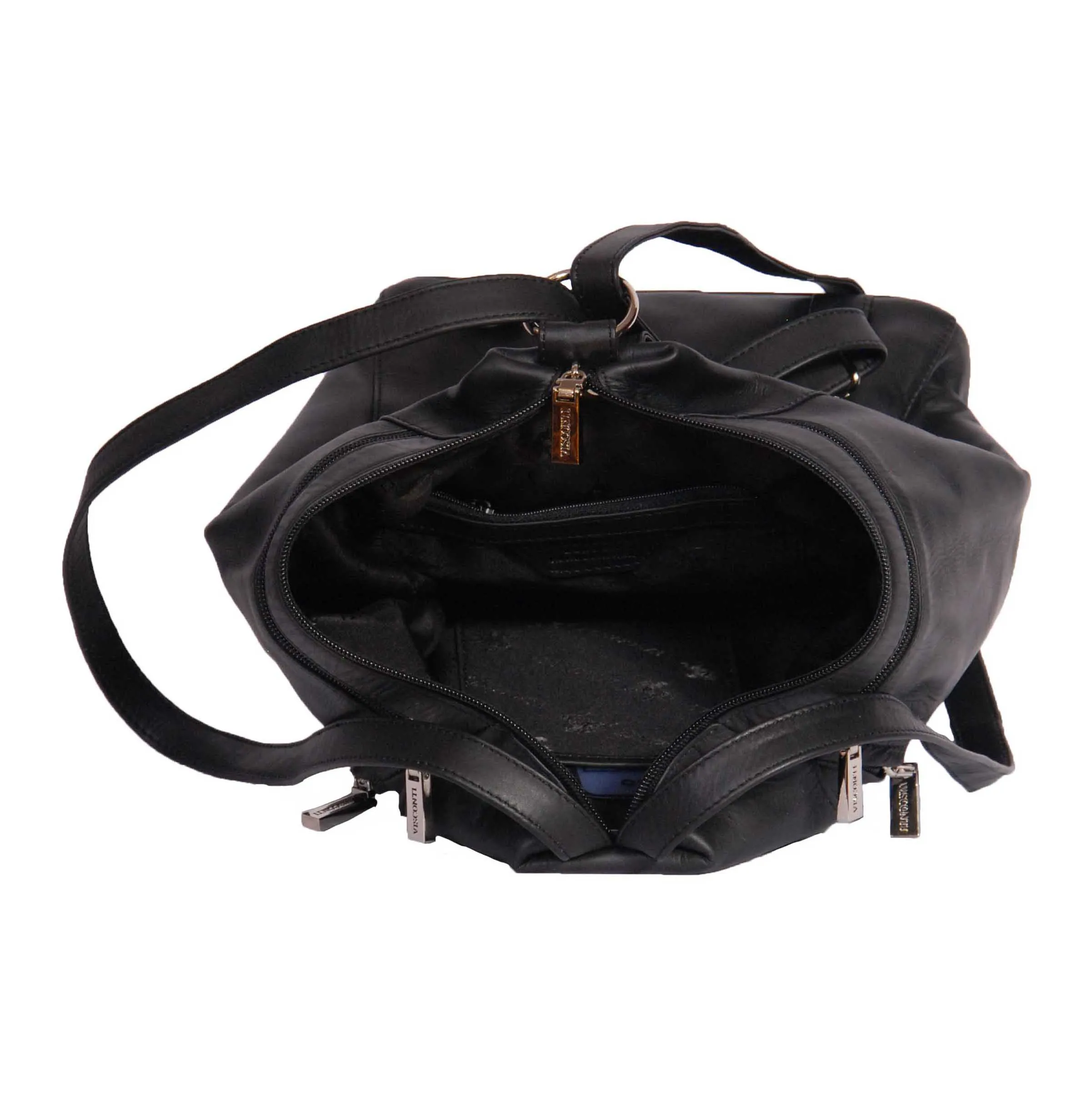 DR367 Ladies Leather Backpack Walking Bag Black