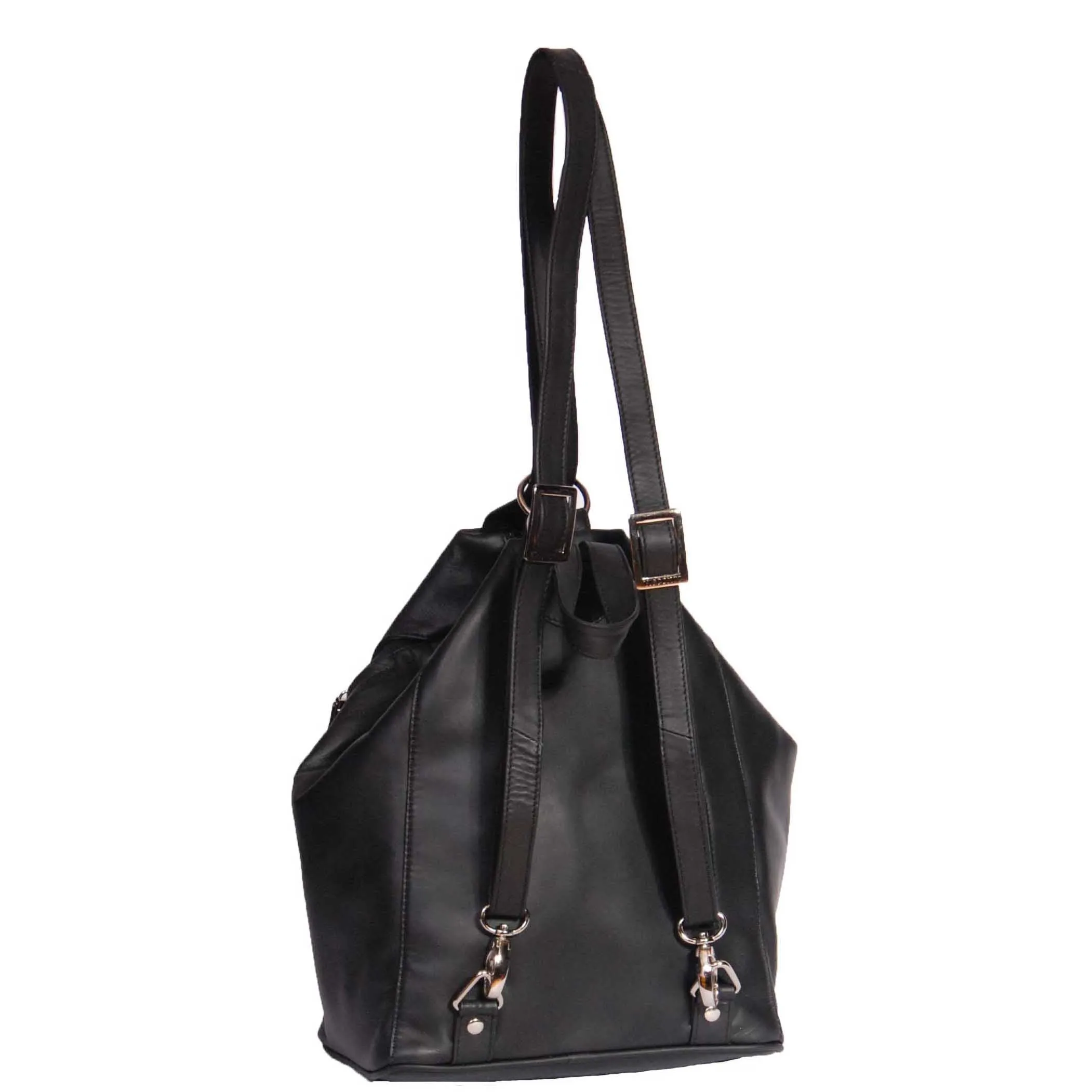 DR367 Ladies Leather Backpack Walking Bag Black