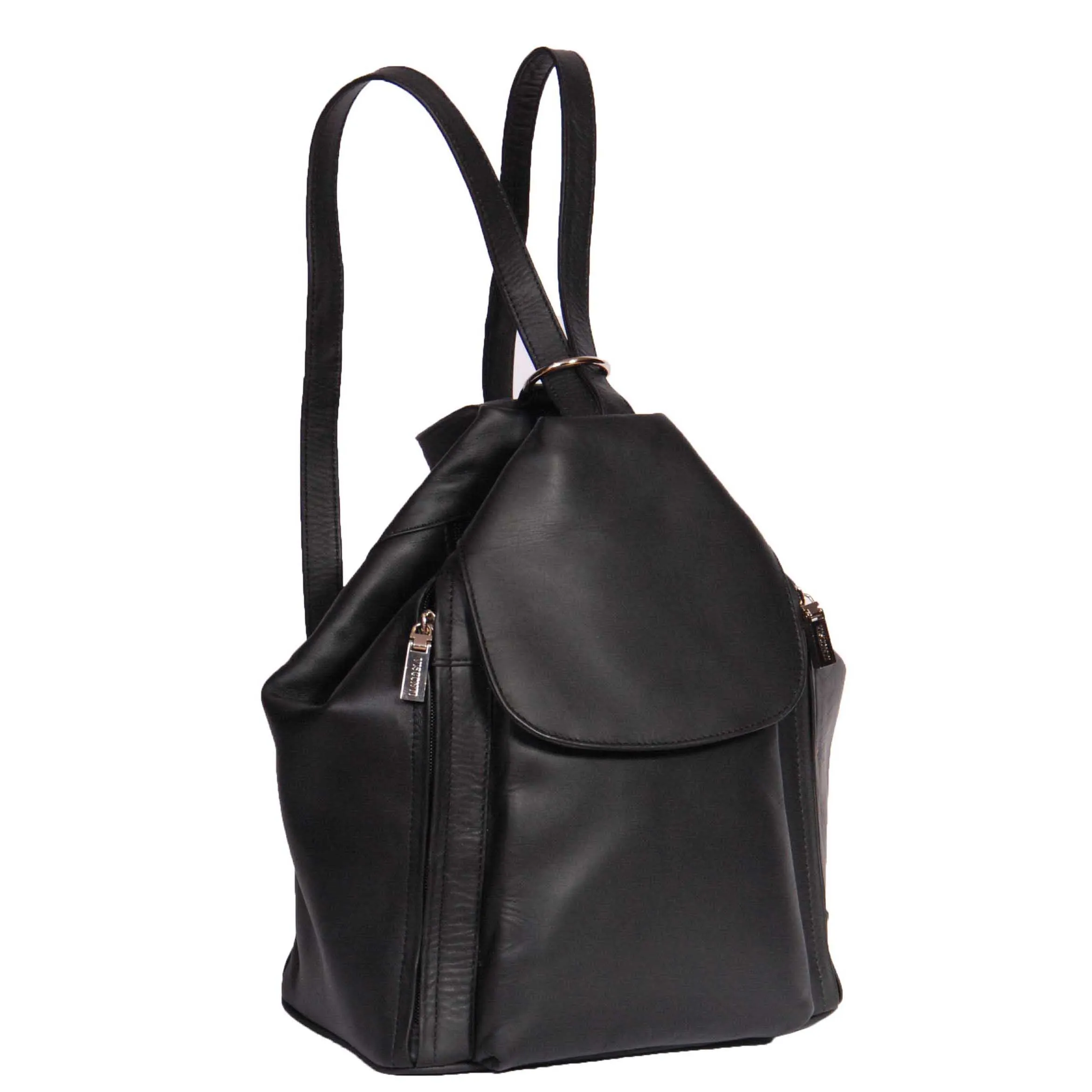 DR367 Ladies Leather Backpack Walking Bag Black