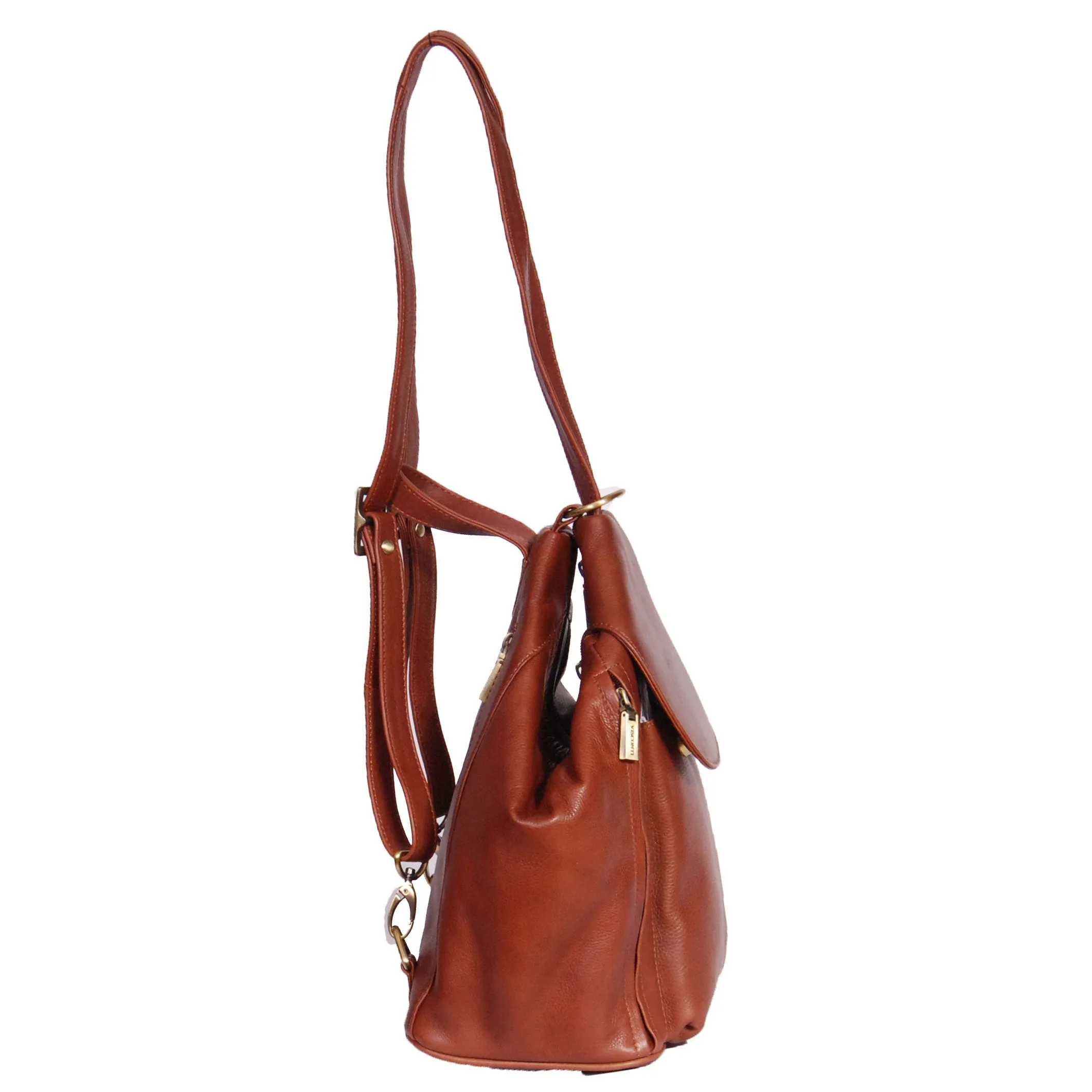 DR367 Ladies Leather Backpack Walking Bag Brown